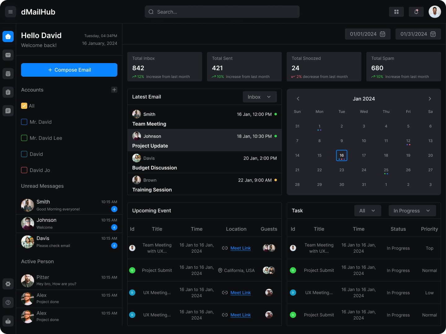 Cloud Email & Calendar management platform