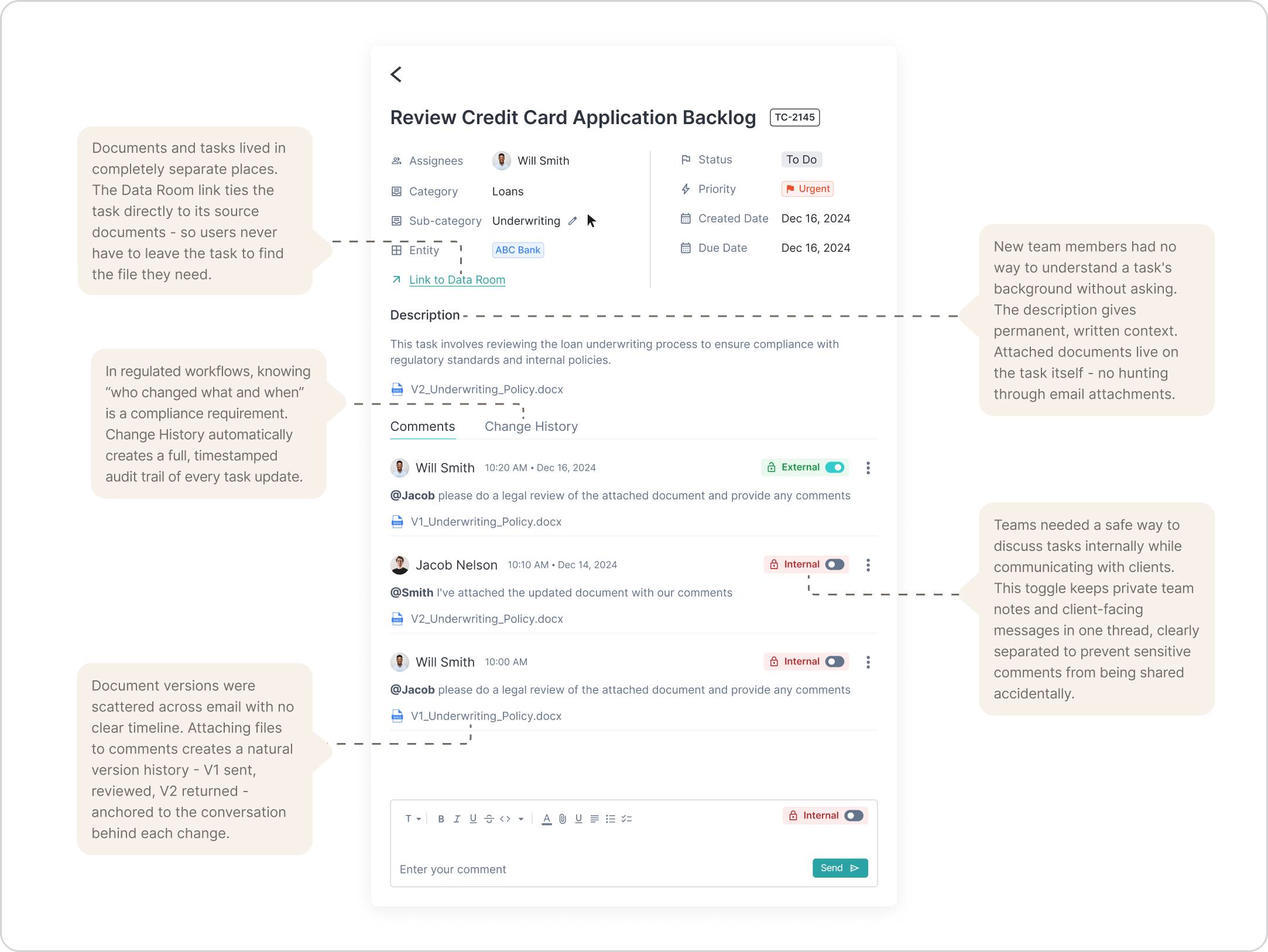 UI card annotation — heuristic violations marked up with prioritised fix notes