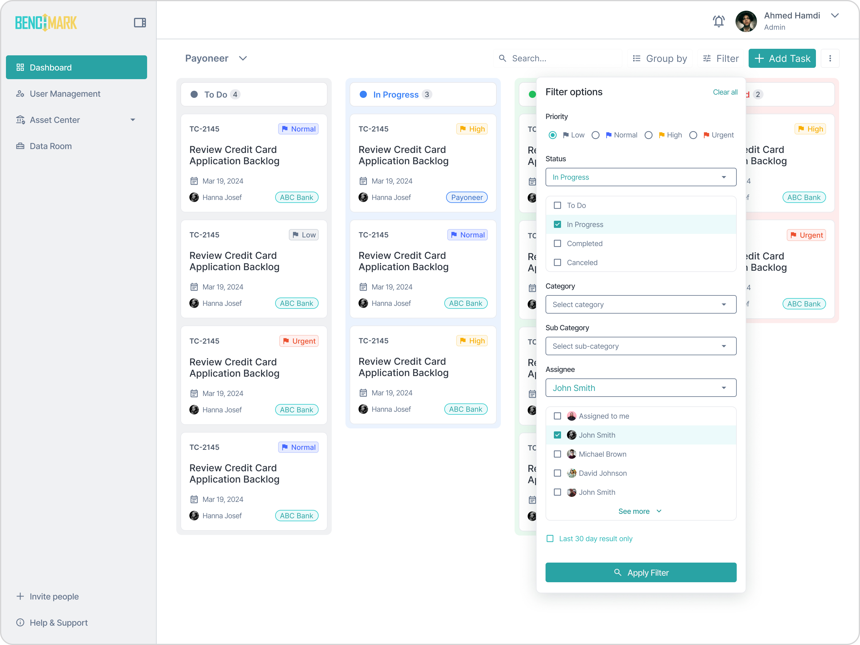 Project management tool for fintech