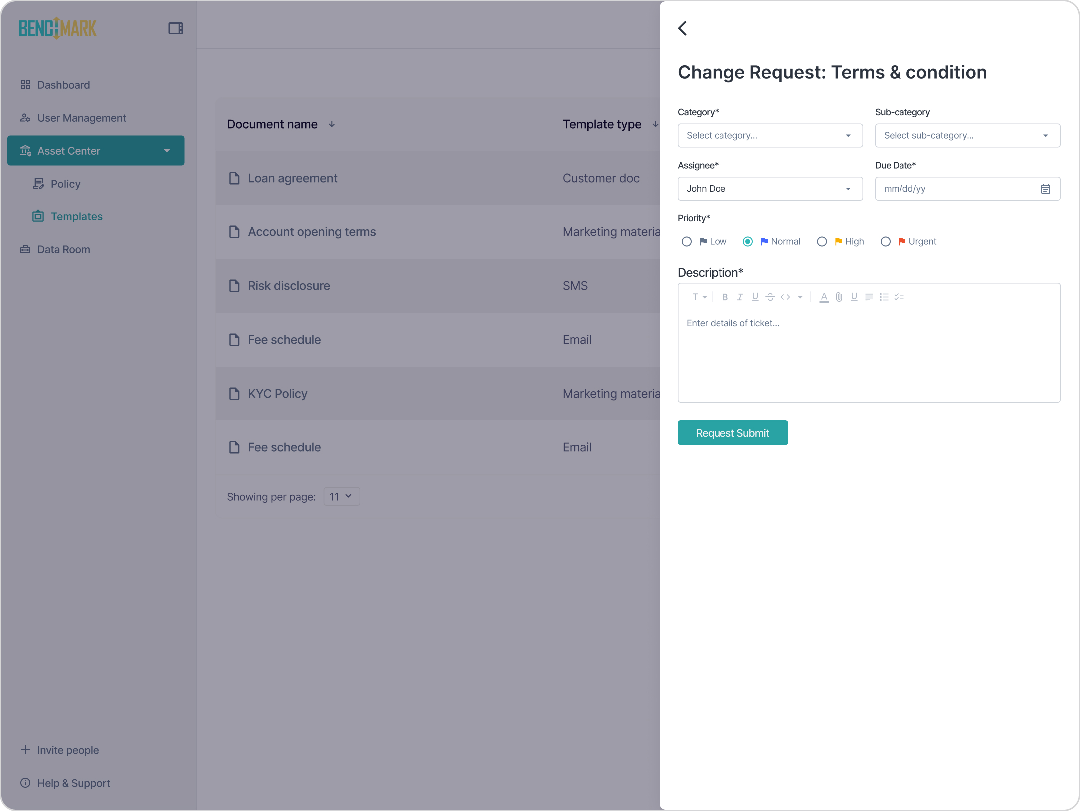 Filters moved from modal to inline. Filtering happens in the table header now, not in a popover that closed and lost the user's place.